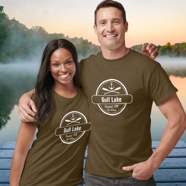 T-shirt Ancrage de Gull Lake Minnesota, ville de pagaies e (Créateur téléchargé)