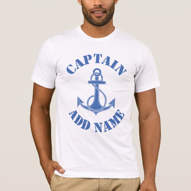 T-shirt Ancrage de nom de capitaine personnalisé (Devant)