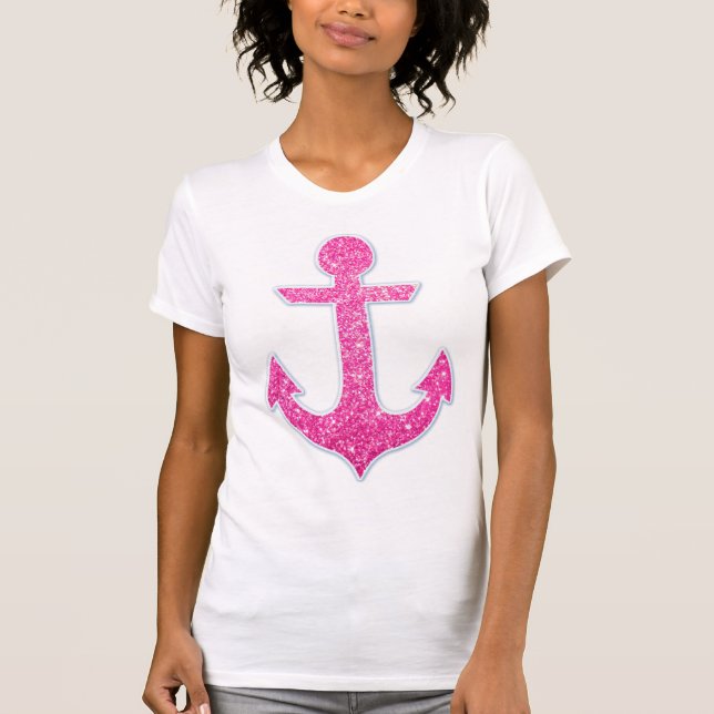 T-shirt Ancrage de parties scintillant rose (Devant)