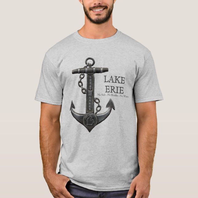 T-shirt Ancrage de pirate nautique en détresse du lac ERIE (Devant)