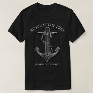 T-shirt Ancrage métallique chrome pirate thème nautique