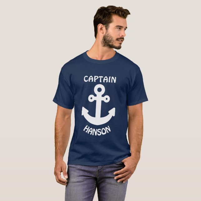 T-shirt Ancre blanche personnalisée (Devant entier)