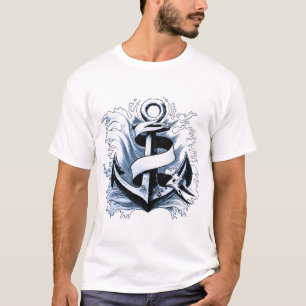 T-shirt Ancre bleue marine