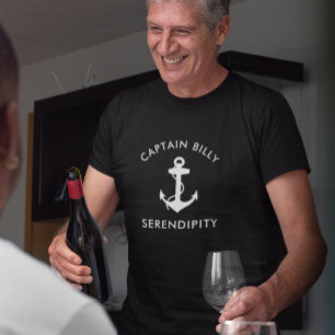 T-shirt Ancre de bateau classique capitaines noir