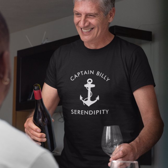 T-shirt Ancre de bateau classique capitaines noir (Créateur téléchargé)