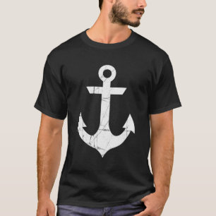 T-shirt Ancre de bateau nautique Preppy en détresse