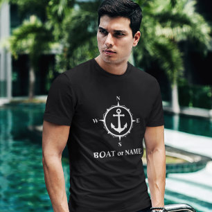 T-shirt Ancre de boussole nautique Votre bateau ou votre n