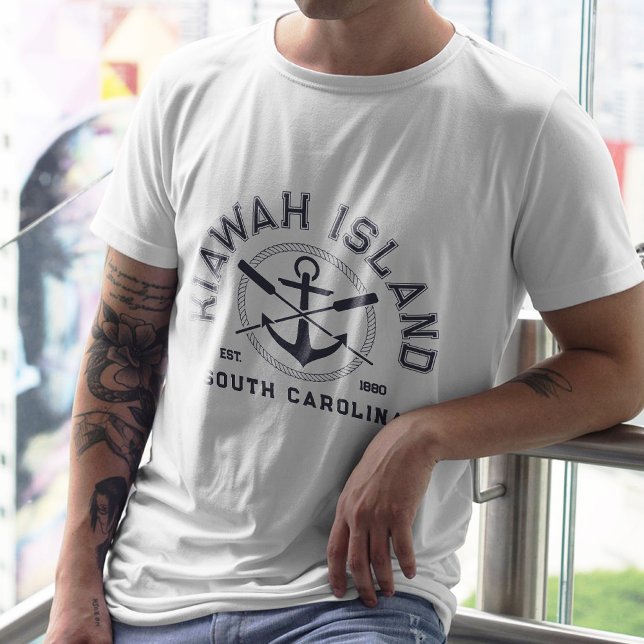 T-shirt Ancre de la marine de l'île de Kiawah en Caroline  (Créateur téléchargé)