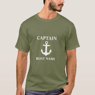 T-shirt Ancre de nom de bateau écologique du capitaine na