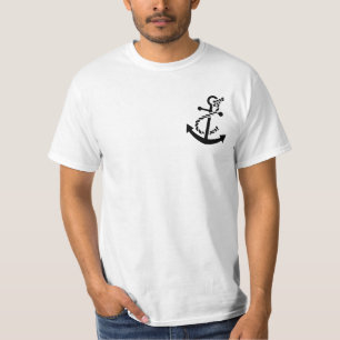 T-shirt Ancre du navire noir marine nautique