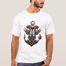 Ancre et design de tatouage hirondelleT-shirt