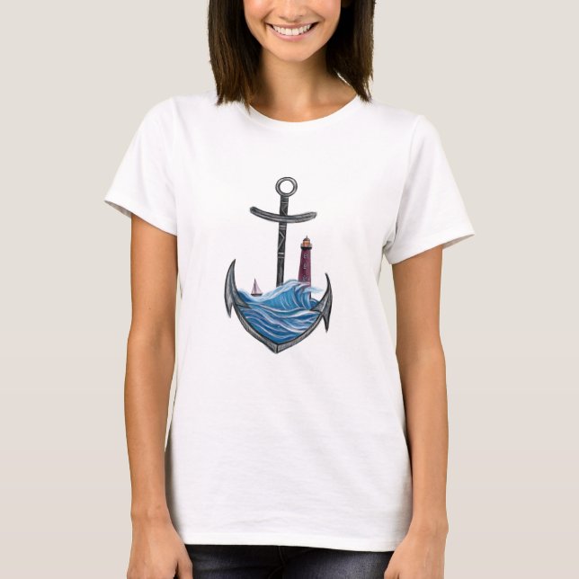 T-shirt Ancre et phare (version 3) (Devant)