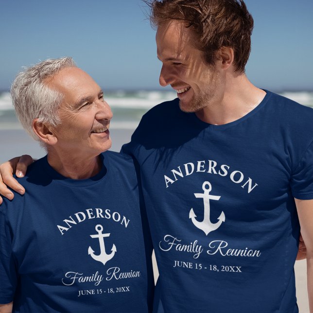 T-shirt Ancre nautique Famille Réunion Marine Bleu (Choose from a variety of shirt colors and styles)