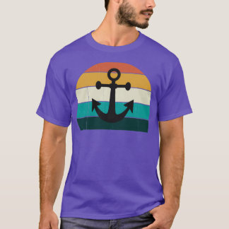 T-shirt Ancre rétro Coucher de soleil Famille Croisière na