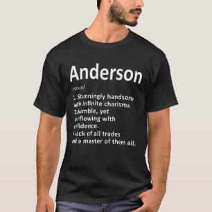 T-shirt Anderson Définition Nom personnalisé Amusant Naiss