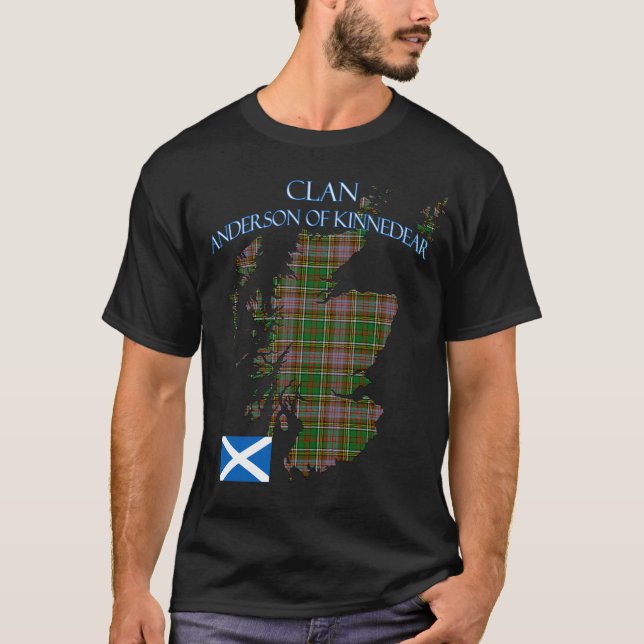 T-shirt Anderson du clan écossais Kinnecher Tartan Scotlan (Devant)