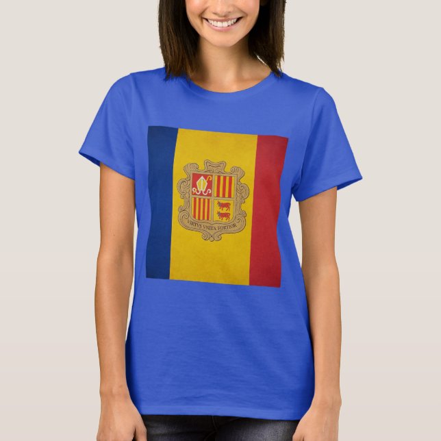 T-shirt Andorra: Bandera Nacional  (Devant)
