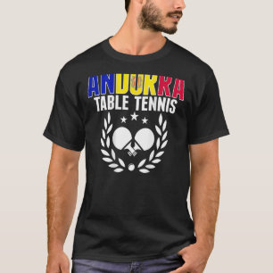 T-shirt Andorra Ping Pong Andorre Table Tennis De Table