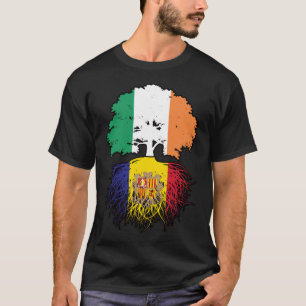 T-shirt Andorre Andorre Irlande Irlande Arbre Drapeau