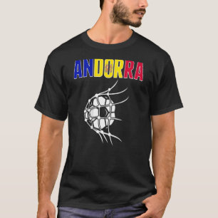 T-shirt Andorre Bal De Football En Net Soutien Football An