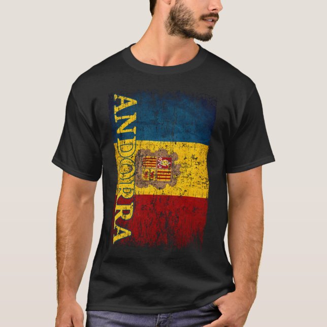 T-shirt Andorre Drapeau Cadeaux Femmes Hommes Enfants Ando (Devant)