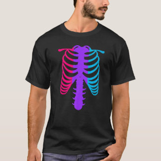 T-shirt Androgyne Fierté Drapeau Skeleton Ribcage Androgyn