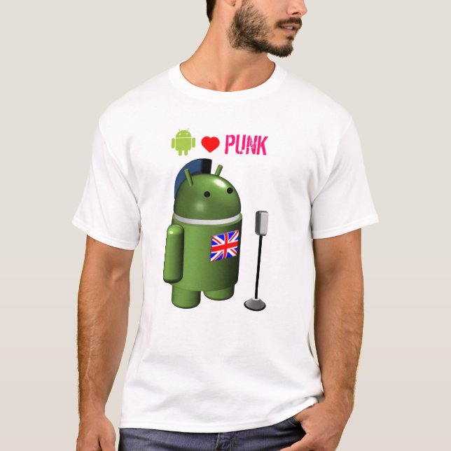 T-shirt Android Robot Loves Punk (Devant)