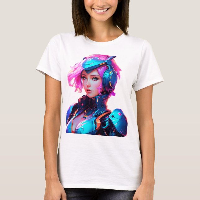 T-shirt Android Techno Space Girl (Devant)