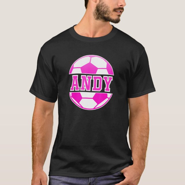 T-shirt Andy Nom Filles Football Jouer Football Sports Fan (Devant)