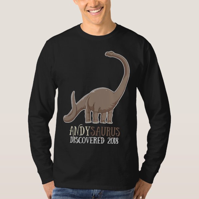 T-shirt Andysaurus Discovered 2018 Dinosaur  rex Kids (Devant)