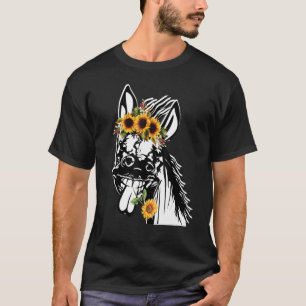 T-shirt Âne avec tête Bandana tournesol ferme animal Gras