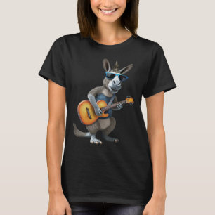 T-shirt Âne jouant de la guitare électrique  Animal Âne  G