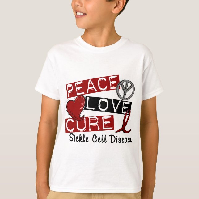 T-shirt Anémie falciforme de traitement d'amour de paix (Devant)