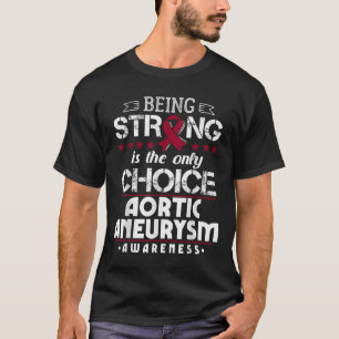 T-shirt Aneurysme aortique Cadeau Burgundy Ruban _1