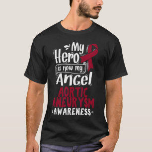 T-shirt Aneurysme aortique Cadeau Burgundy Sensibilisation