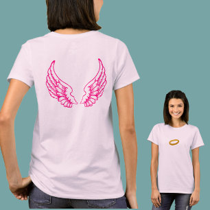 T-shirt Ange ailes (rose) avant et arrière
