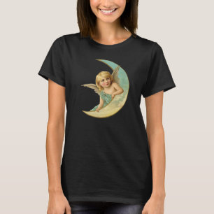 T-shirt Ange bleu vintage sur la pièce en t de lune