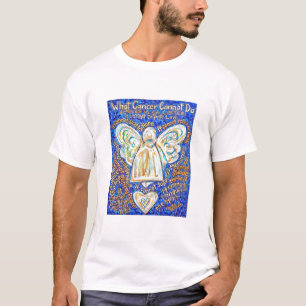 T-shirt Ange Cancer bleu et or (Le dos est blanc)