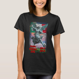 T-shirt Ange de l'indépendance célèbre le football sur fon