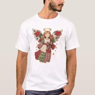 T-shirt Ange de Noël avec des étoiles dorées