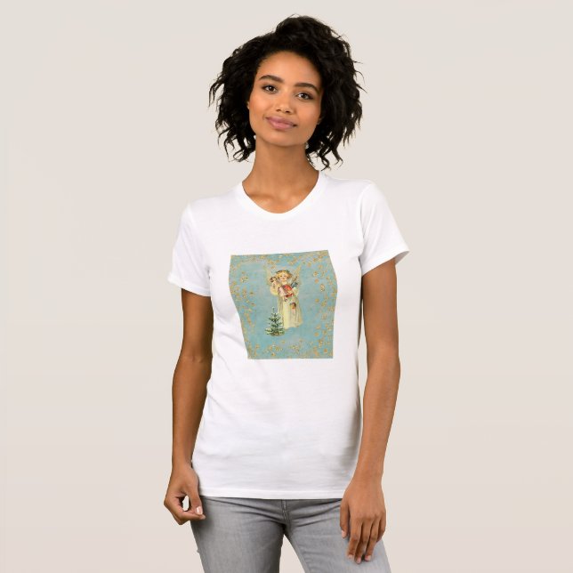 T-shirt Ange de Noël Vintage (Devant entier)