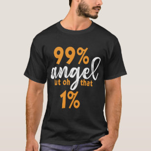 T-Shirt Ange Diable Drôle 99 Pour Cent Côté Sauvag