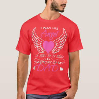 T-shirt Ange gardien Papa j'étais son ange maintenant il e