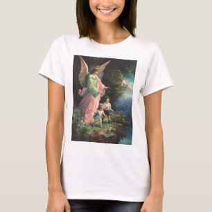 T-shirt Ange gardien protégeant des enfants près d'un rebo