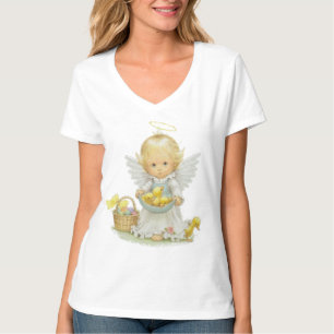 T-shirt Ange mignon et canetons de Pâques