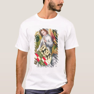 T-shirt Ange tenant un bouclier avec deux léopards