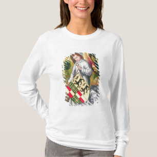 T-shirt Ange tenant un bouclier avec deux léopards