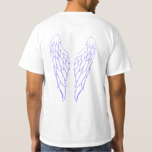 T-shirt Angel Blue Outline Wings