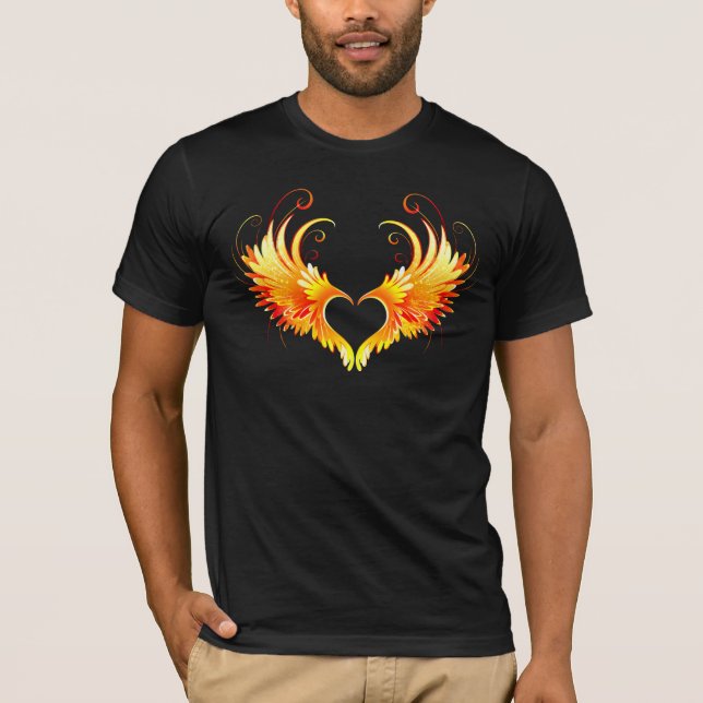 T-shirt Angel Fire Heart with Wings (Devant)