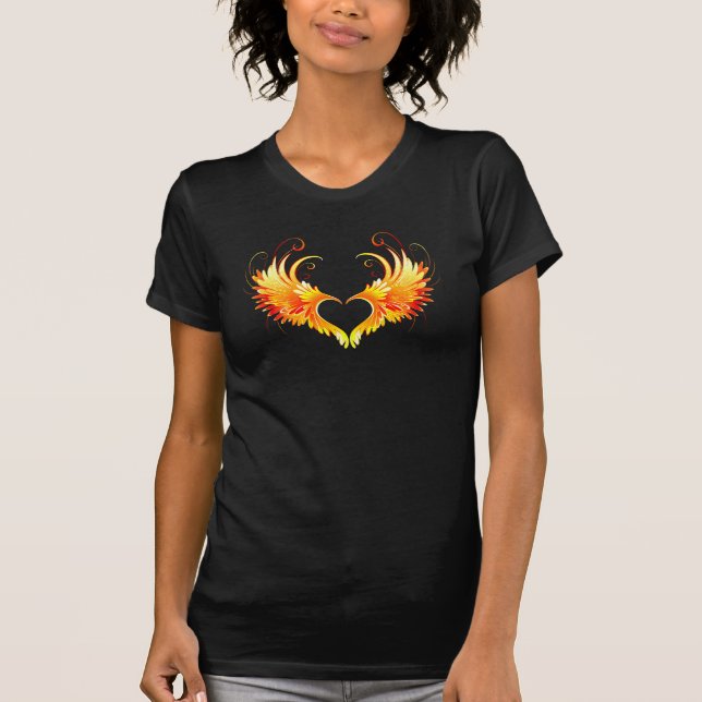 T-shirt Angel Fire Heart with Wings (Devant)